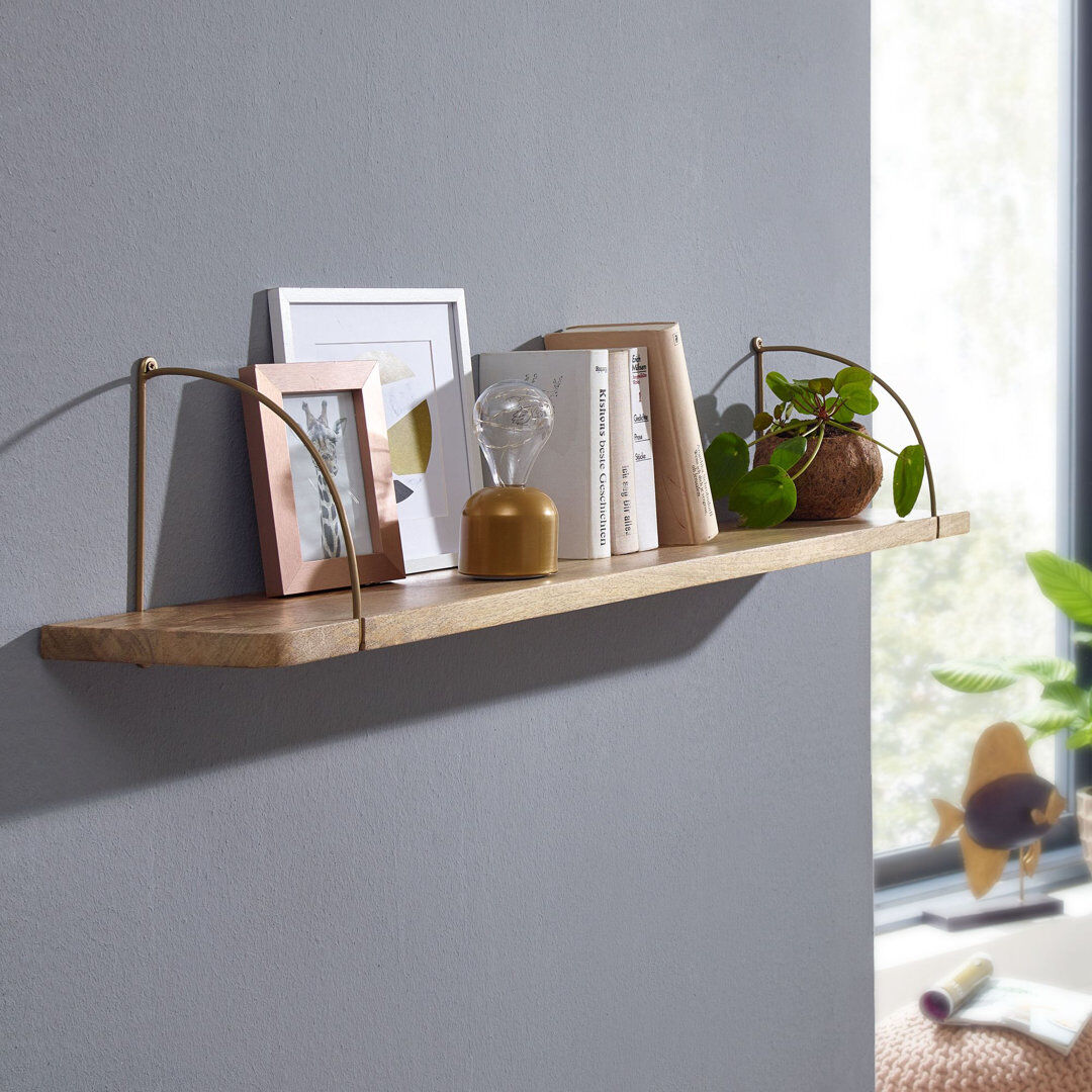 Alpen Home Satsuma Mango Solid Wood Floating Shelf Brown 25cm H x 100cm W x 22cm D