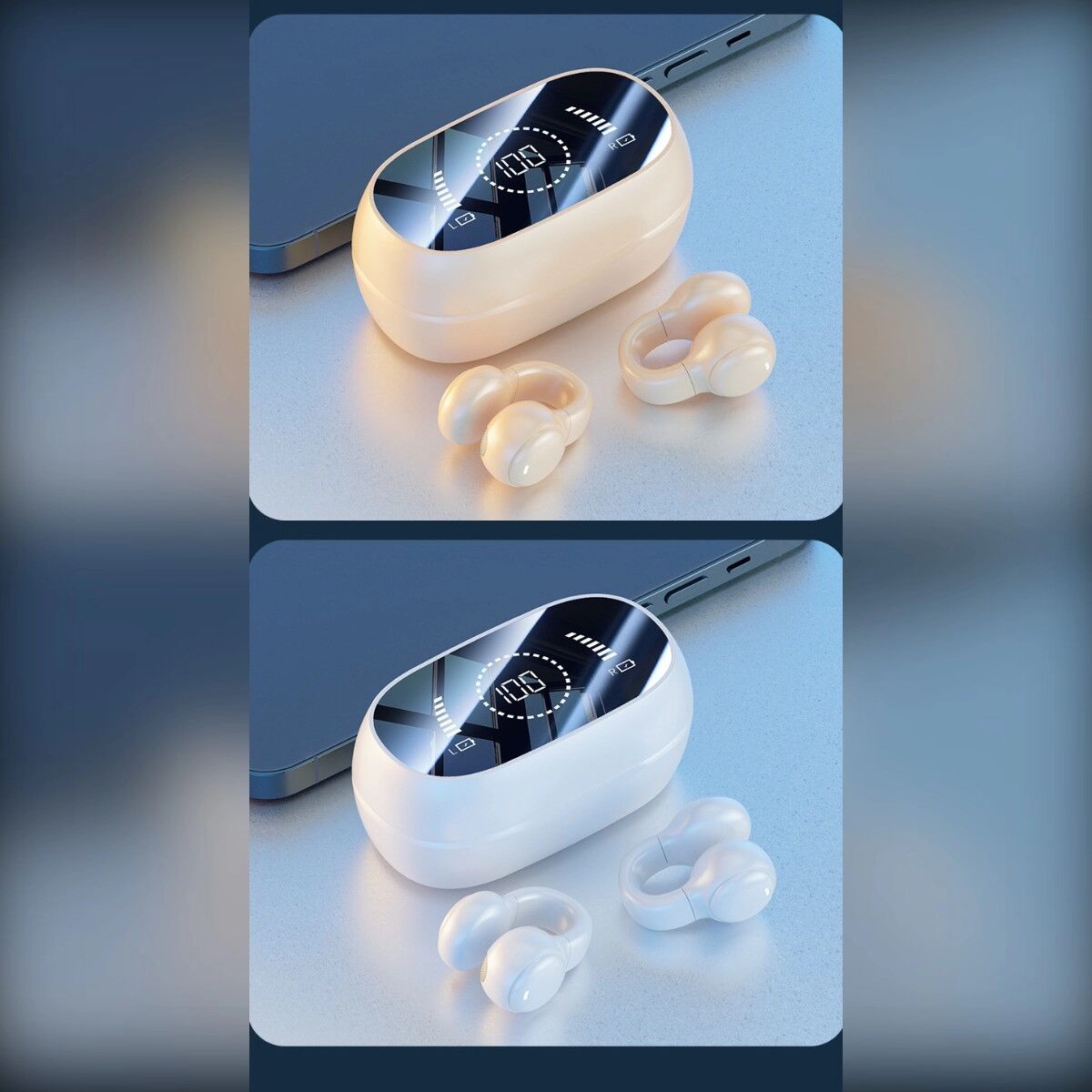 INF M47 offene Bluetooth-5.3-Kopfhörer mit Geräuschreduzierung, HIFI-Klang und geringer Audioverzögerung Weiß