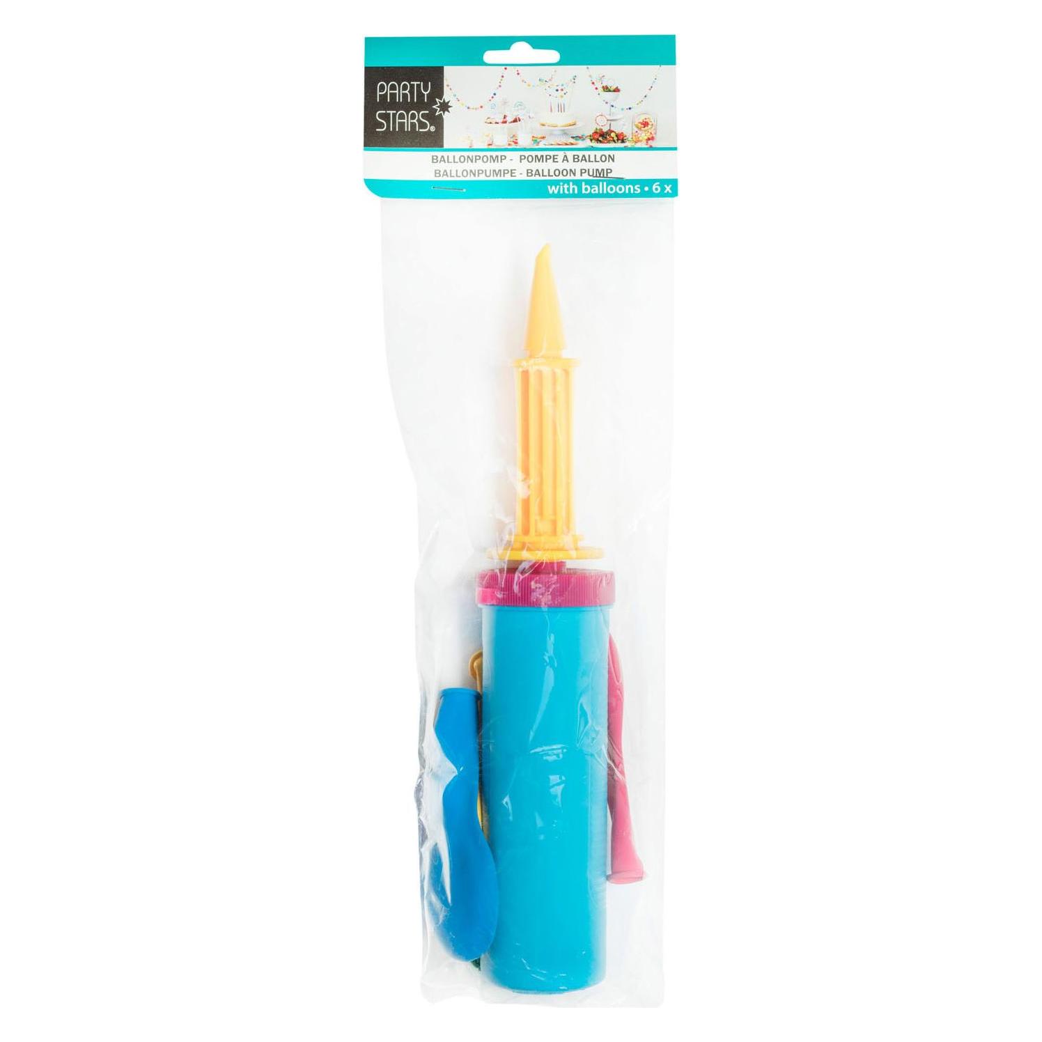 Erard Party Stars Ballonpumpe mit 6 Luftballons (6x) (0029406)