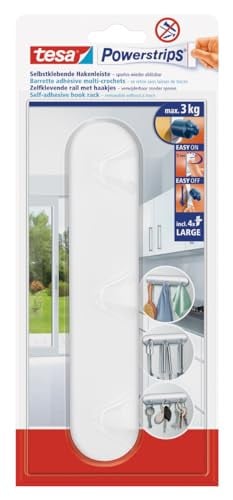 tesa Powerstrips Haakrail Wit - Draagvermogen 3 kg