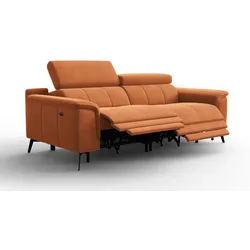 SOFA RELAX FIERO 3-Sitzer, Oranger Veloursstoff
