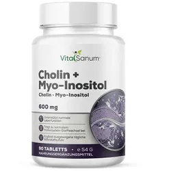 VitaSanum® Cholin + Myo-Inositol – 300 mg Cholin & 300 mg – 1 Tablette Tagesportion