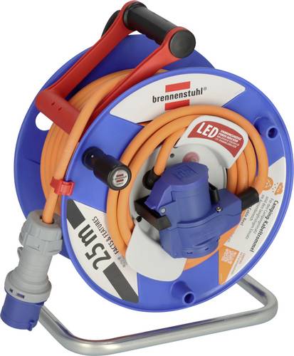Brennenstuhl 1182470200 Camping-Kabeltrommel 25m Orange CEE-Stecker 16A 3polig