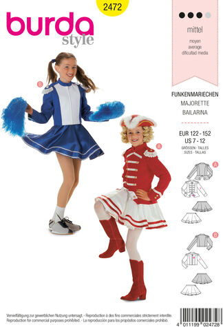 burda Schnitt 2472 "Funkenmariechen" für Mädchen