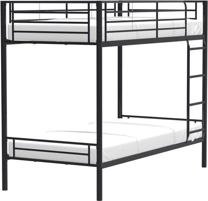 Etagenbetten aus Metall 2 x 90 x 190 cm - Schwarz - Boxspringbetten enthalten - ALICE