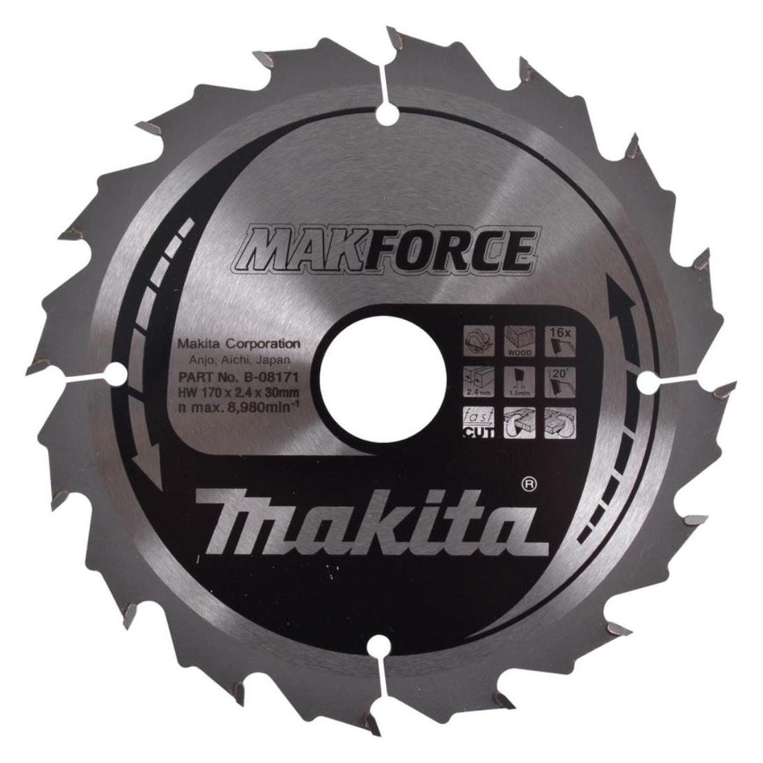 Makita PIŁA TARCZOWA 170x30x16z MAKFORCE DREWNO >>>B-32122 (B-08171)