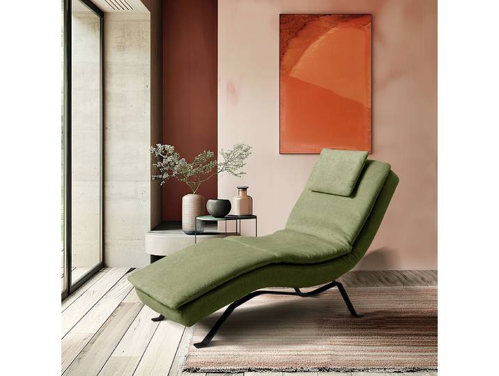 Relaxliege Kanan Grün Webstoff Aranja Schwarz 65 x 65 x 171cm