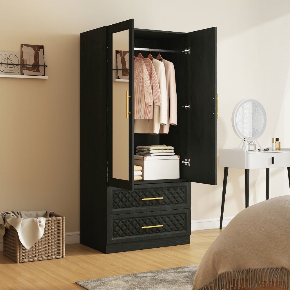 Homcom Armario ropero 80x50x180 cm negro