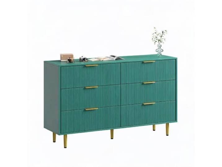 Furntrastar Moderne Kommode Mit 5/6 Schubladen, Aufbewahrungsschrank Geriffeltes Design&Metallgriffe, ideal für Schlafzimmer