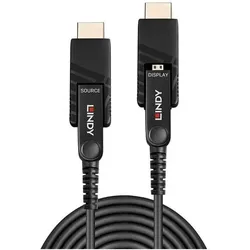 Lindy 25m Fib Opt Hybr Micro HDMI Cbl (25 m), Videokabel, Schwarz