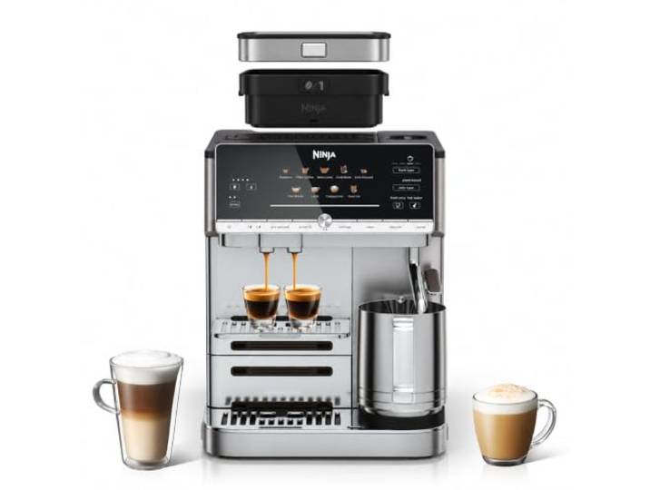 Ninja AutoBarista Kaffeevollautomat, Espresso, 10 Getränkeprogramme, Silber Filterkaffee & Cold Brew, 4 Milchaufschäum-Voreinstellungen, spülmaschinengeeignete, abnehmbare Teile - AE1021EU