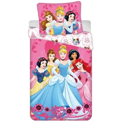 Tinisu, Kinderbettwäsche, Disney Prinzessinnen Bettwäsche - 140x200 cm Baumwolle Kissen und Decke (200 x 140 cm, 90 x 70 cm)