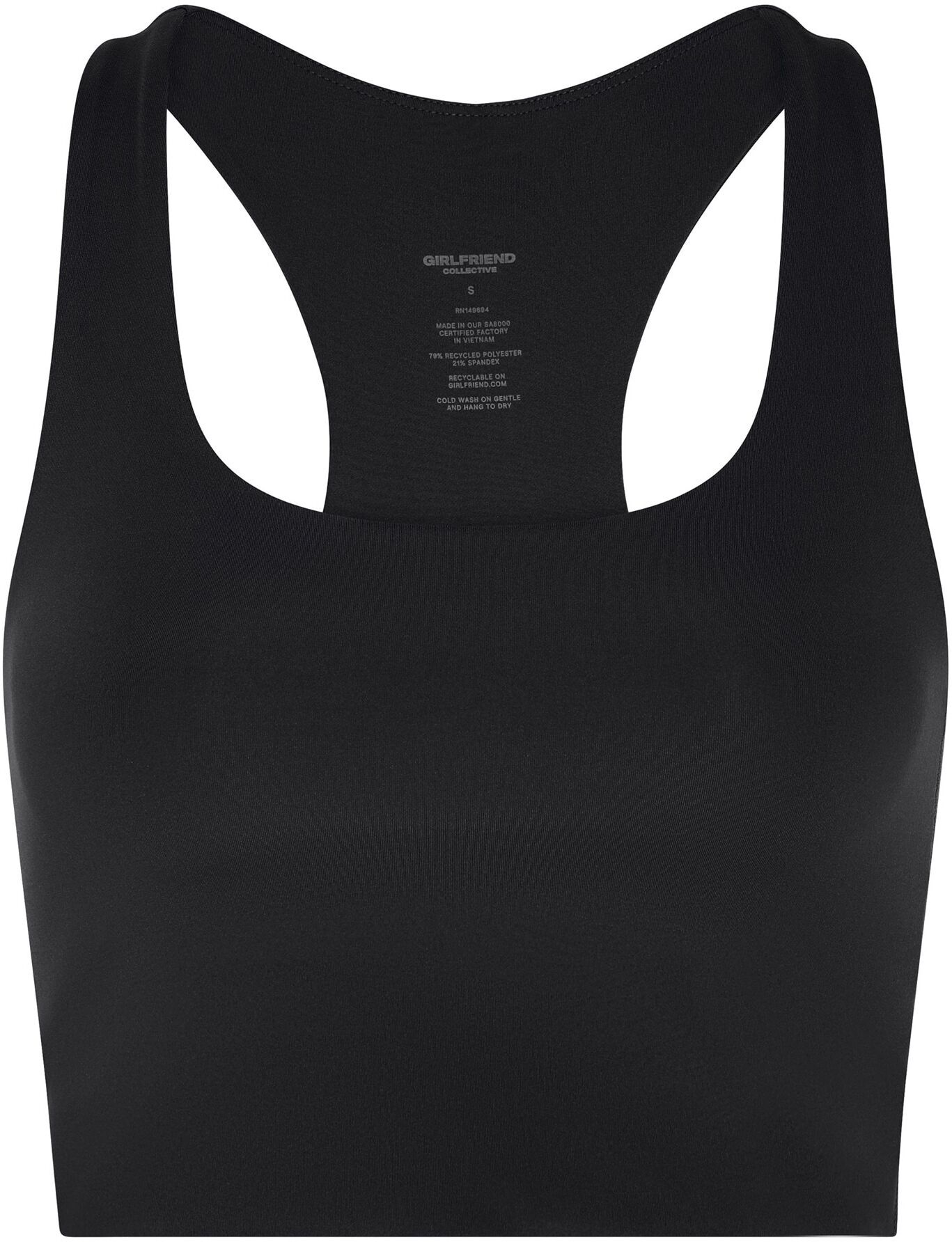 Sport-BH "Girlfriend Collective Paloma Bra", Damen, Gr. S, schwarz, 79% Polyester (Recycelt), 21% Elasthan, GIRLFRIEND COLLECTIVE, BHs Sport-BH