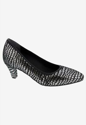 Women's Karat Pump by Ros Hommerson in Silver Croco Leather (Size 10 M)