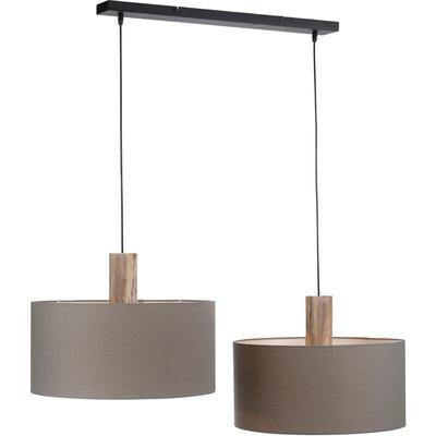 JUST LIGHT Pendelleuchte "LINEN", grau, 2, 1 Stk., Leuchten, ExklusiveE27, Pendelleuchte