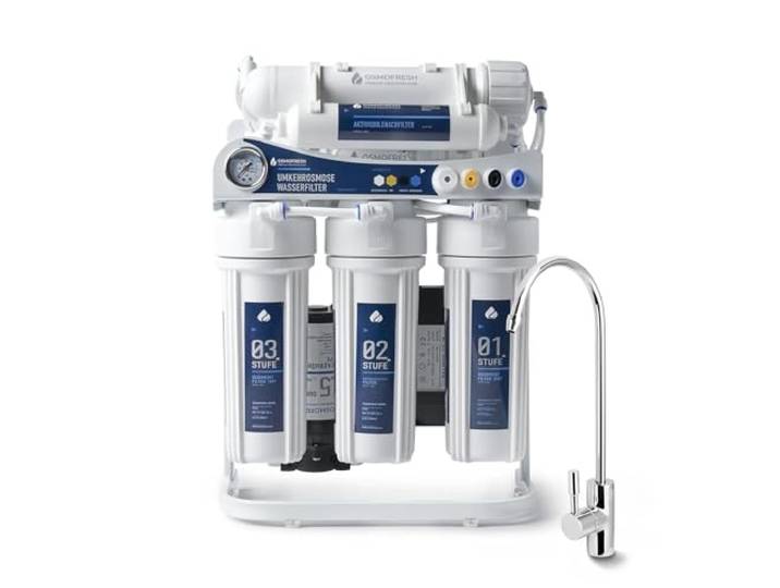 OsmoFresh Osmoseanlage Proline X3 600 GPD 1,6l/min unter Spüle mit Osmosehahn vom Premium Hersteller