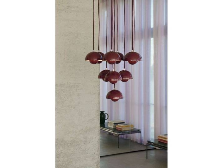 Lustre Flowerpot VP10 Ø53 violet - &Tradition - Salon / séjour - Moderne - Métal - Multi-ampoules