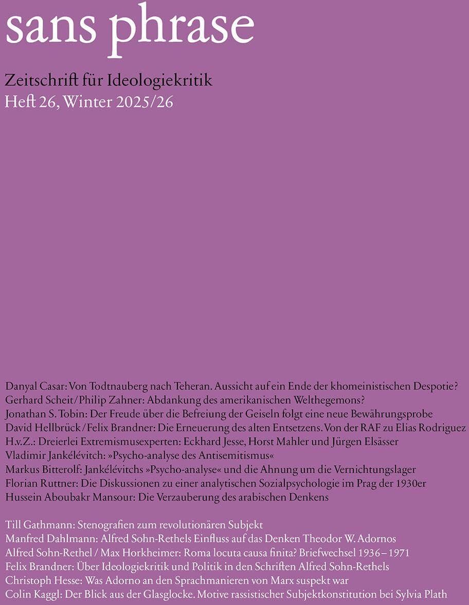 Danyal Casar - sans phrase - Zeitschrift für Ideologiekritik; Heft 26, Winter 2025/26 - Preis vom 15.10.2026 23:06:25 h
