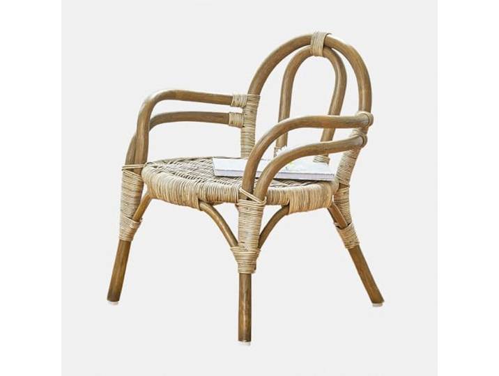 Loberon Kinderstuhl Tinytreasure, braun/grau Kids, Aus Rattan, Handgeflochten