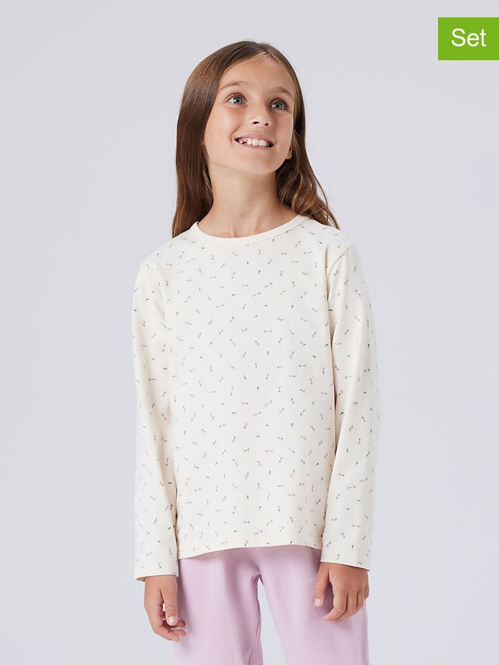 name it 2er-Set: Pyjamas in Rosa/ Creme - 110/116