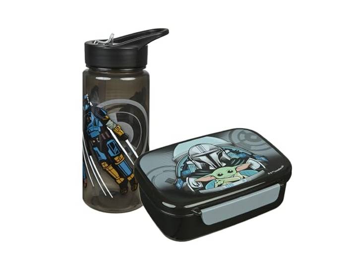 Scooli - Star Wars Kindergeschirr Geschenkset - Set bestehend aus Brotdose und Trinkflasche - ideal für Schule oder Kindergarten – ab 4 Jahren – aus Kunststoff – BPA frei