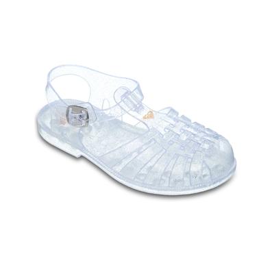 Sandale ROXY "Rg The Croisette", Jungen, Gr. 3(33), transparent (silber), Obermaterial: 98% synthetisches Tr/ 2% Metall, Futter 100% synthetisches Tr, Laufsohle: 100% synthetisches Tr., Schuhe Sandale