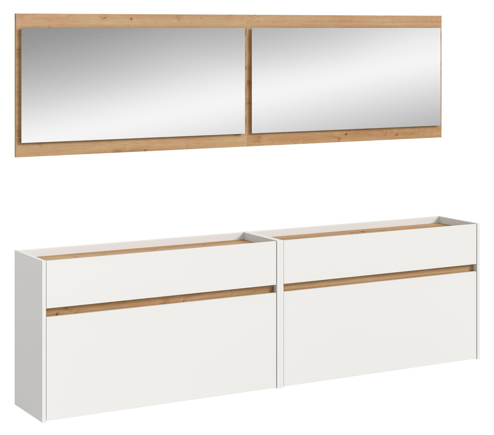 Drive garderobe opstelling D34 wit met deuren en laden voor de hal