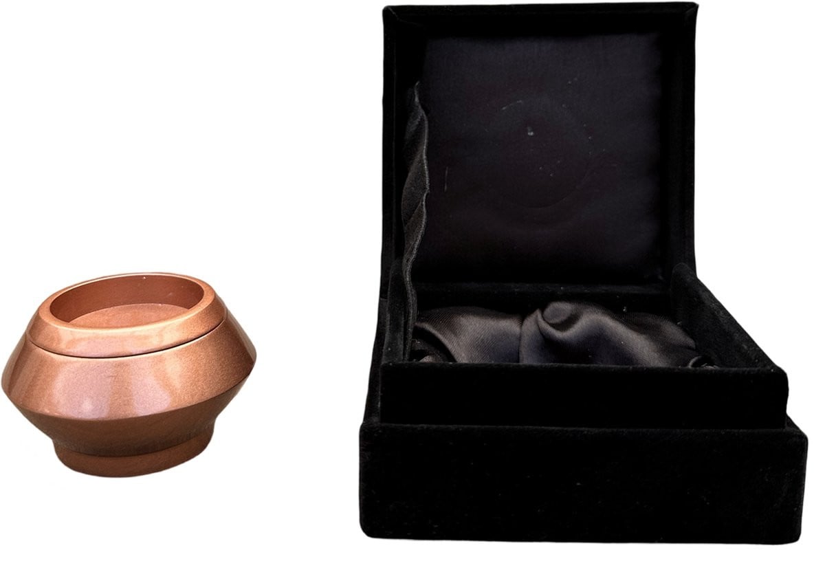 Mini urn waxinelichthouder hoogglans rosé/oranje