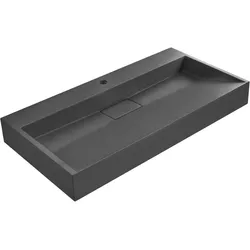 HÄNGEWASCHBECKEN Schwarz 90/46 cm Mineralguss Quenko