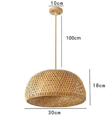 Uplift Picks Handwoven Bamboo Pendant Lamp Vintage Chinese Style Hanging Light 02