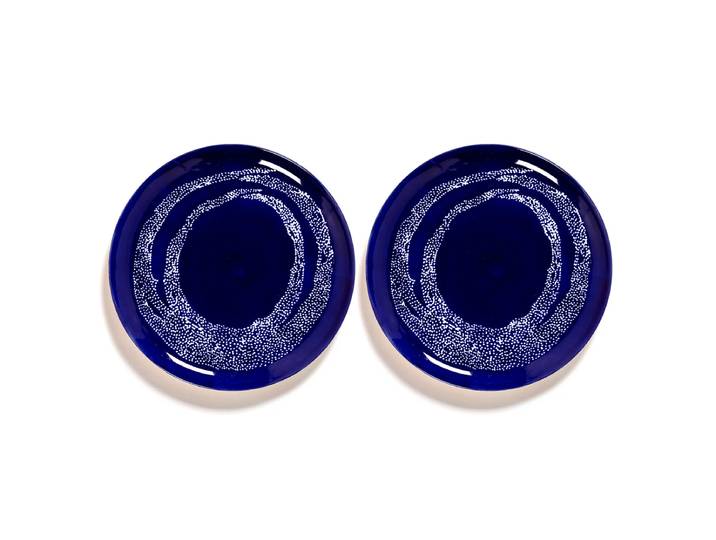 Serax - Feast Teller, Ø 26,5 cm, dunkelblau / weiss gepunktet (2er-Set)