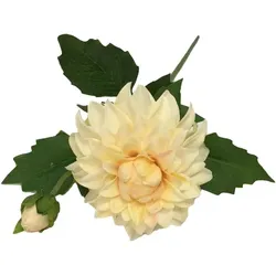 Kunstblume Dahlie 45 cm Stoff Beige Creme