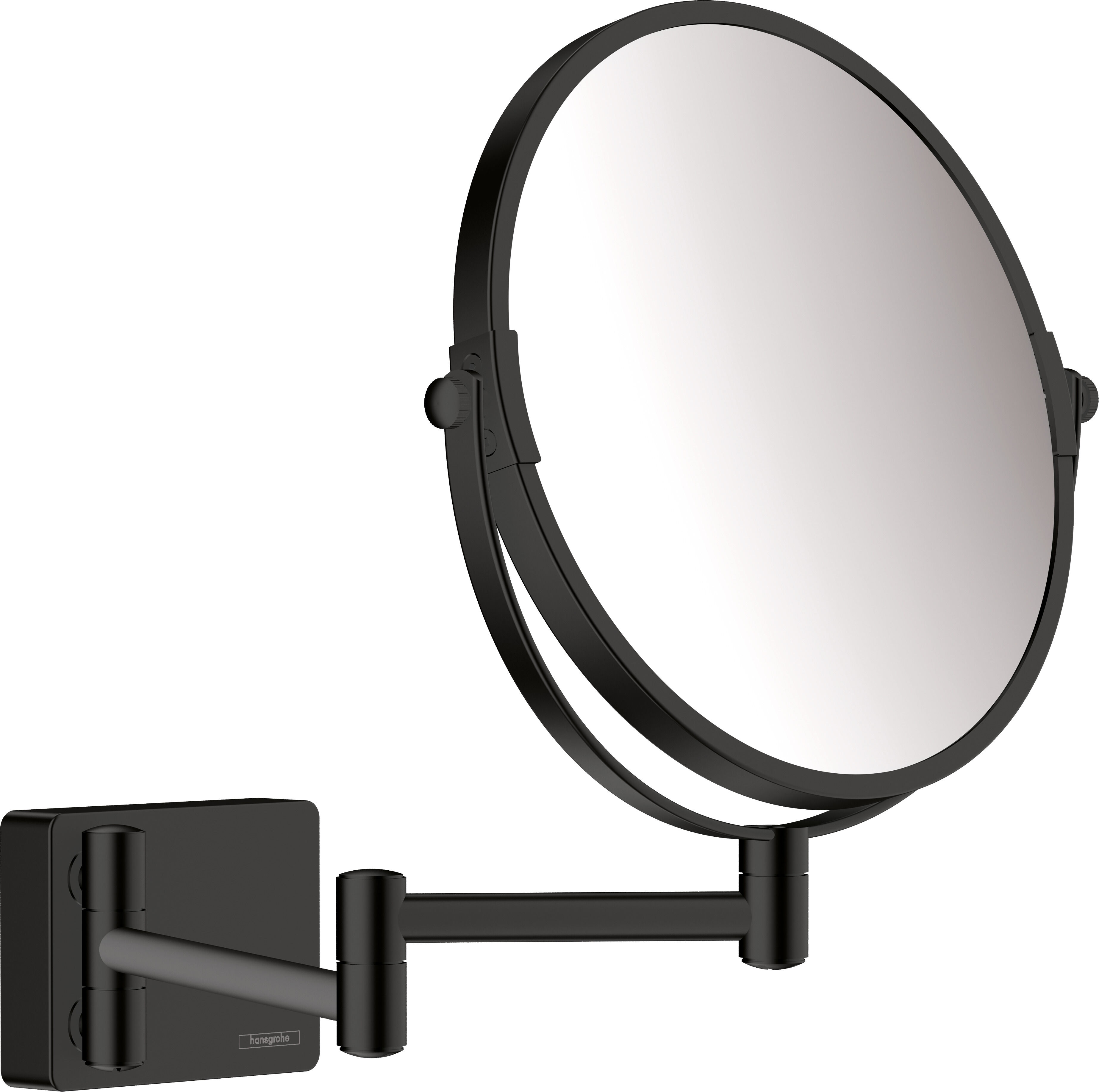 Miroir de rasage hansgrohe AddStoris 41791670, grossissement 1x et 3x, fixation murale, noir mat