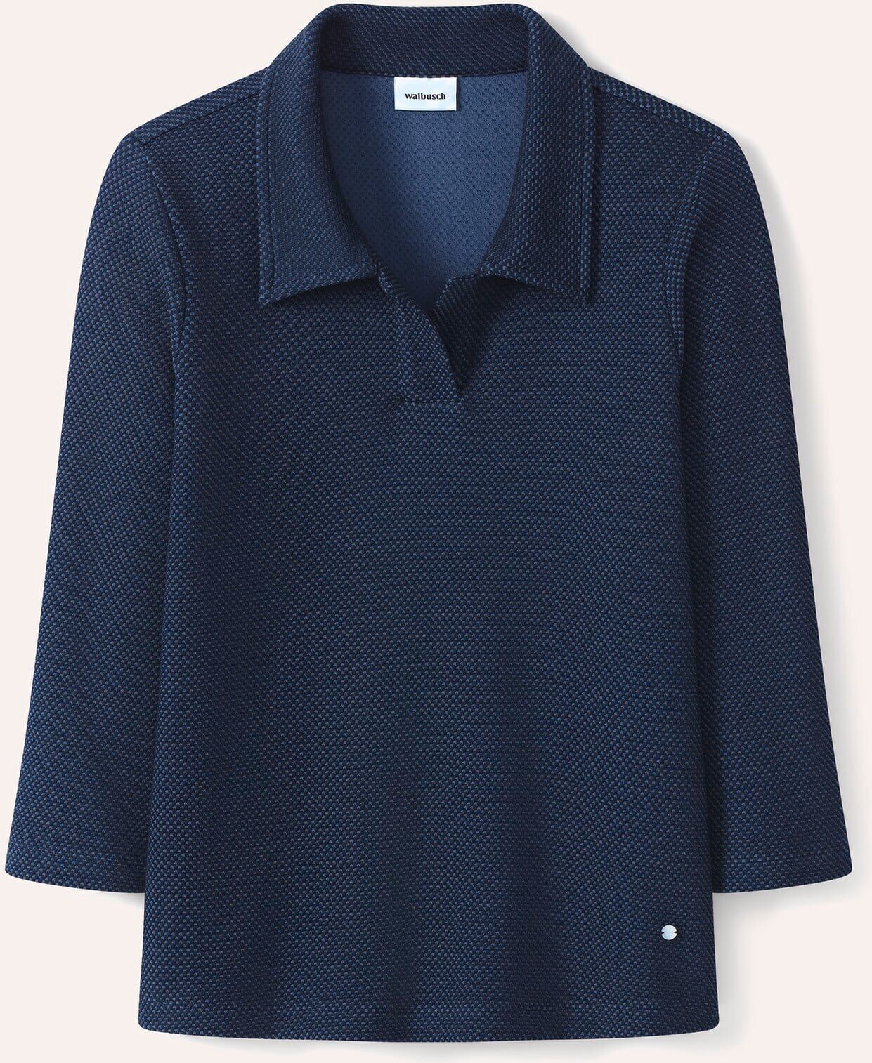 Walbusch Struktur Polo, #normale Größen, Farbe Blau, 40, hautsympathisch figurschmeichelnd Damen