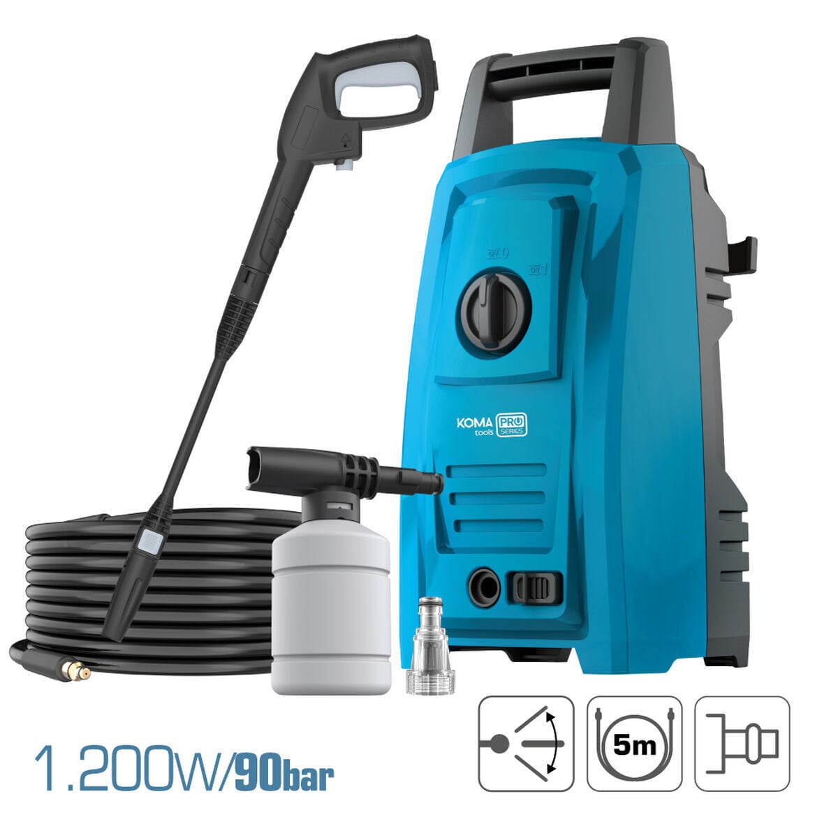 Koma Tools hogedrukreiniger 1200W blauw