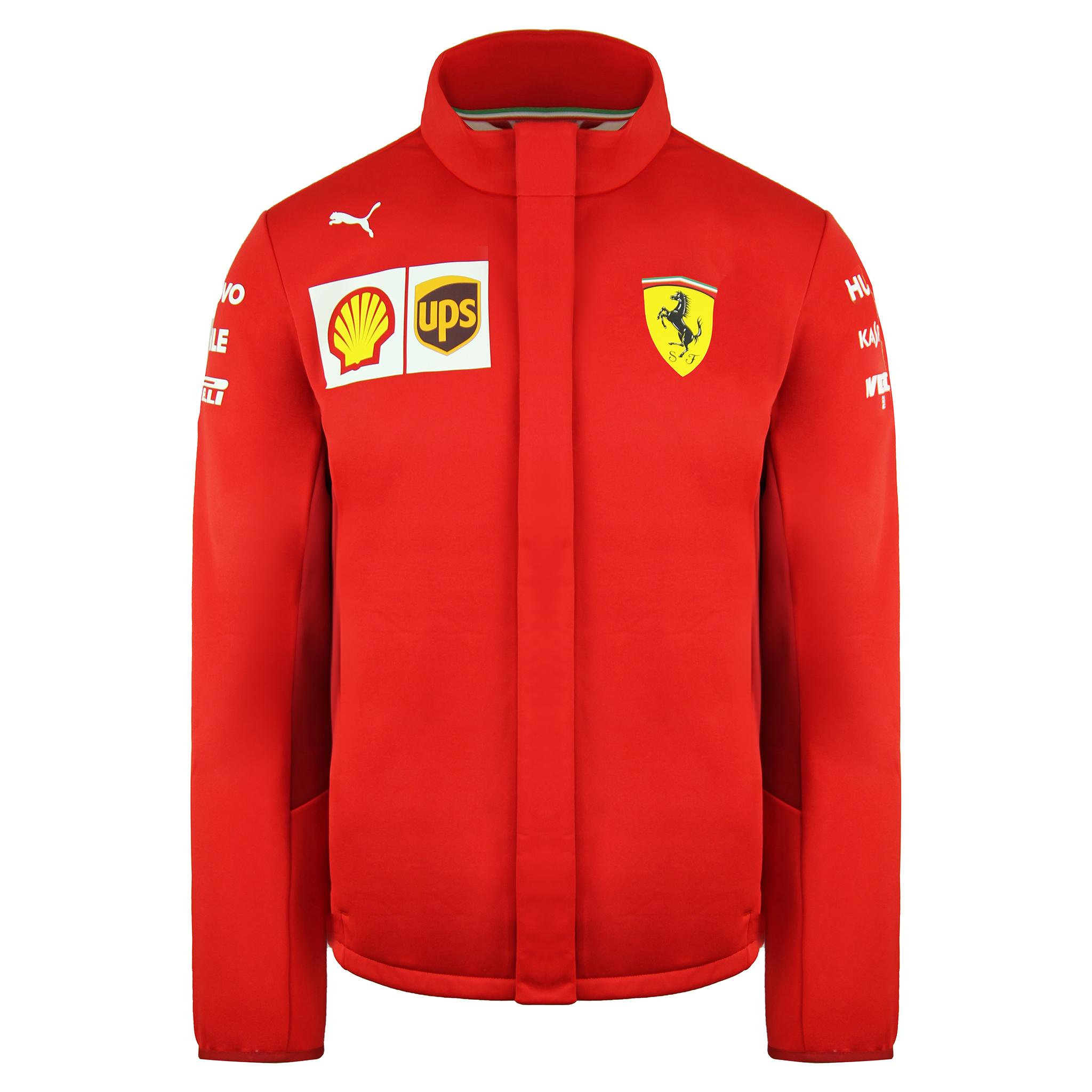 Puma Scuderia Ferrari Langarm Zip Up Red Mens Softshell Jacke 763021 02