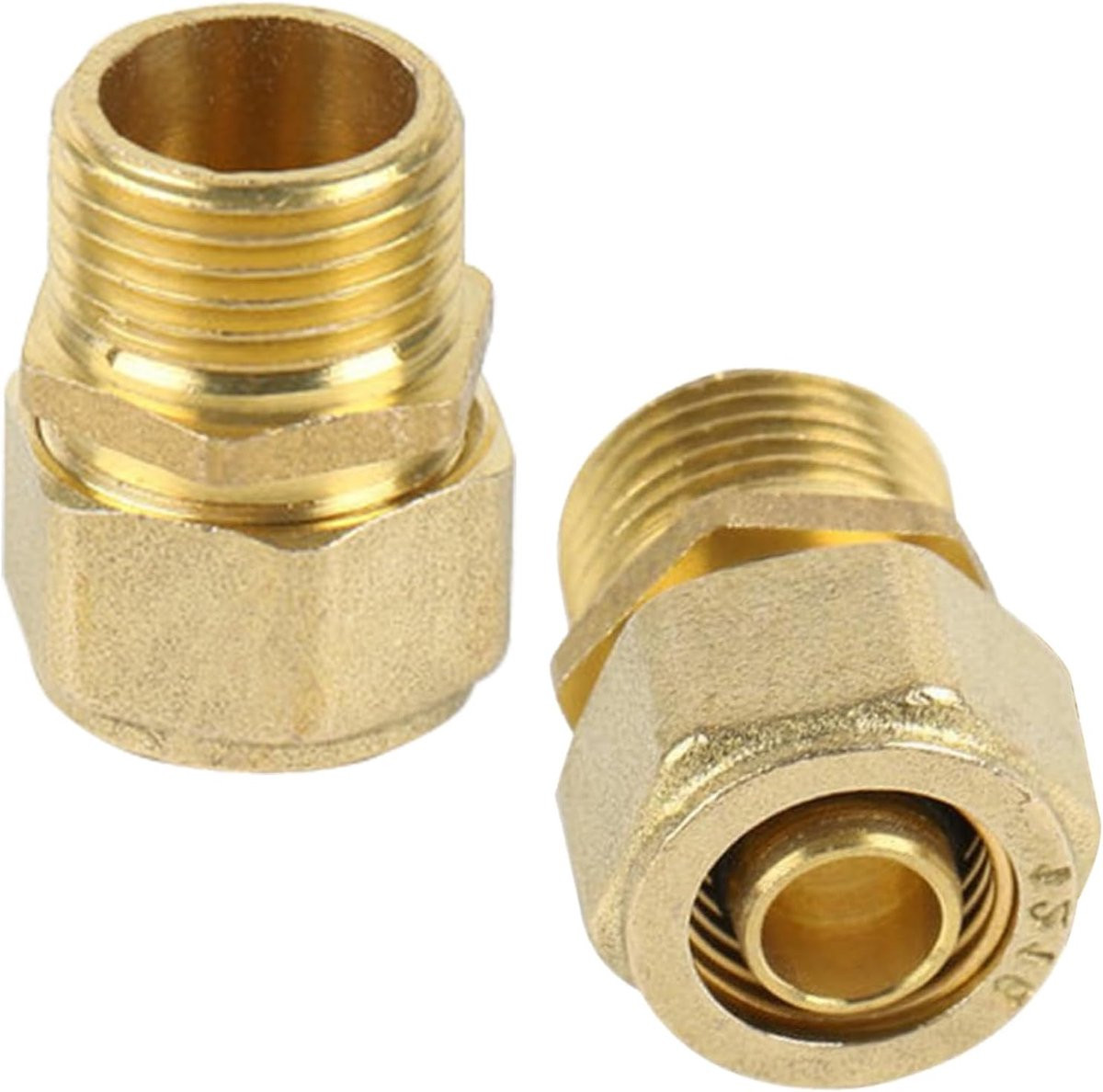 2 stuks 16-delige schroeffitting overgang met 1/2 inch buitendraad klemringschroefverbinding voor meerlaagse composietbuis en aluminium composietbuis