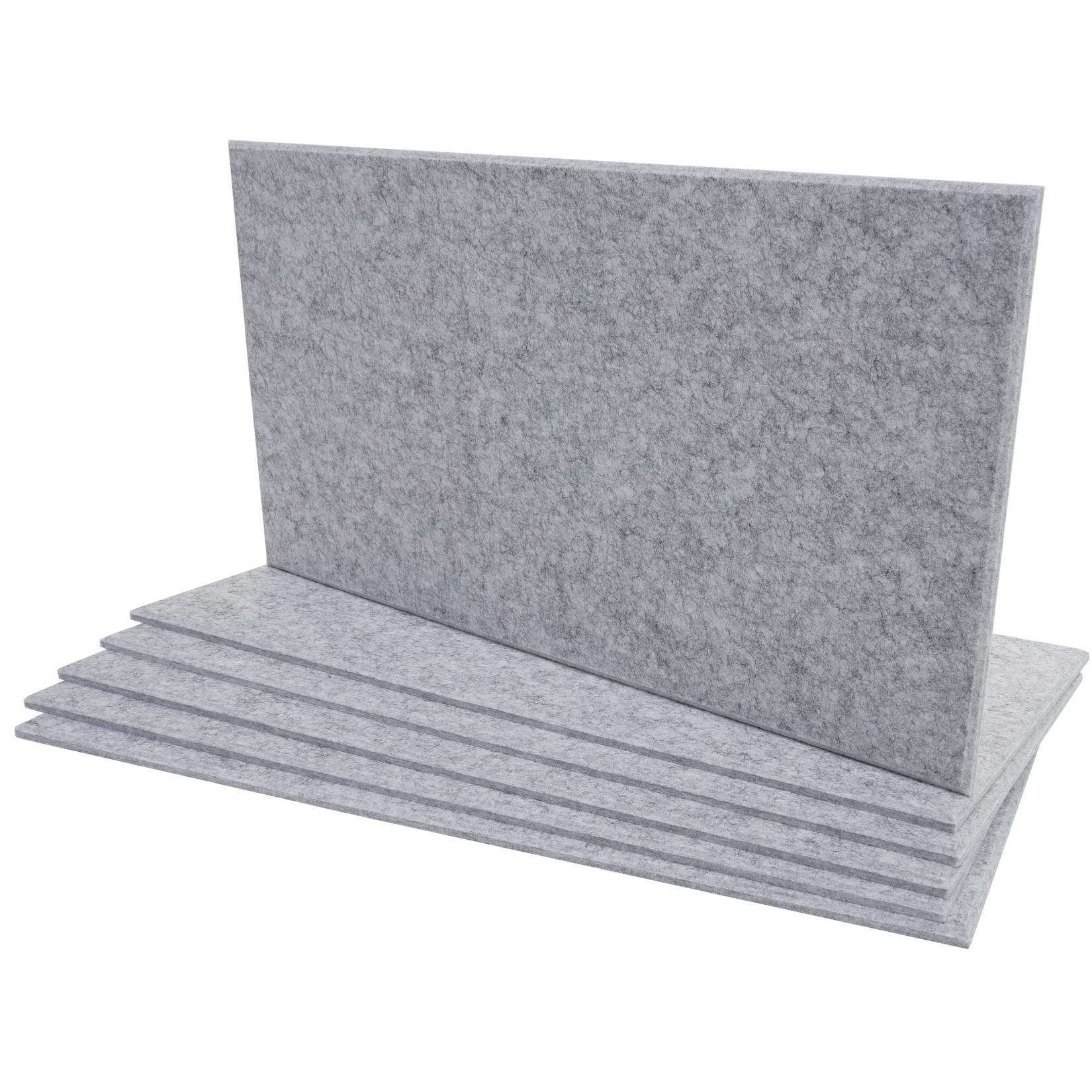 6er-Set Akustikwandpaneel MCW-L52, Wandpaneele Akustikplatten, schalldämmend 1qm Fläche 60x30cm ~ hellgrau