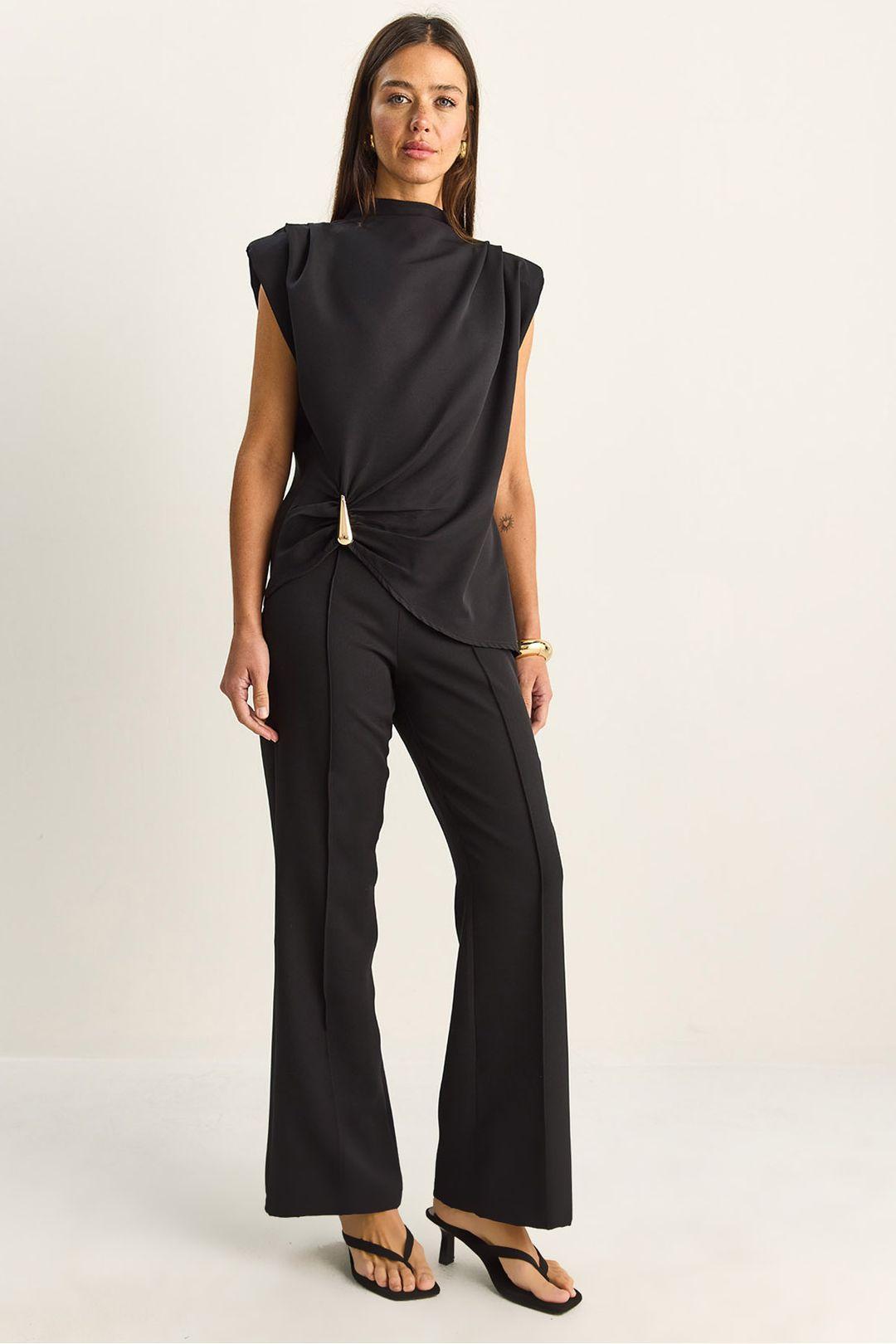Hochtailliertes Flared-Leg Co-Ord-Set