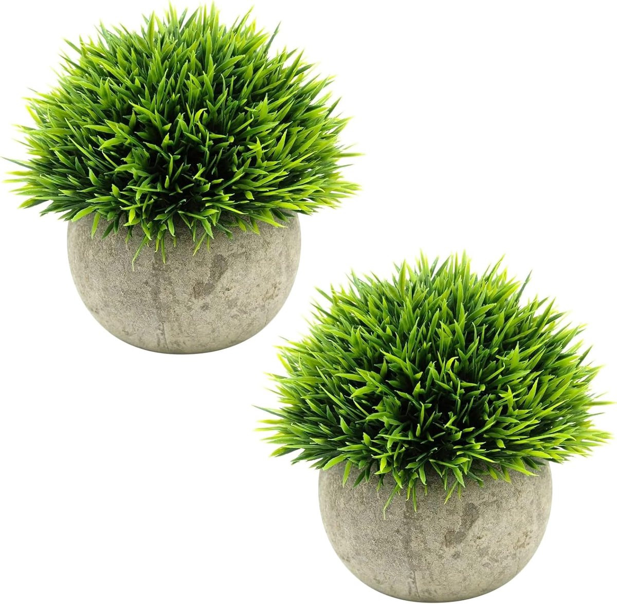 2 stuks mini kunstplanten in pot - klein groen voor badkamer en kantoordecoratie
