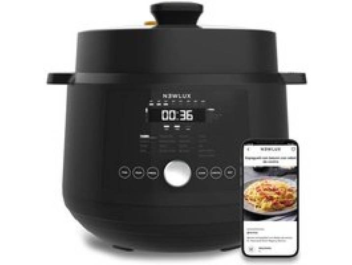 Newlux - Cuiseur programmable Noir 6L (1200W) 4 niveaux de pression 17 programmes et 2 niveaux de vapeur