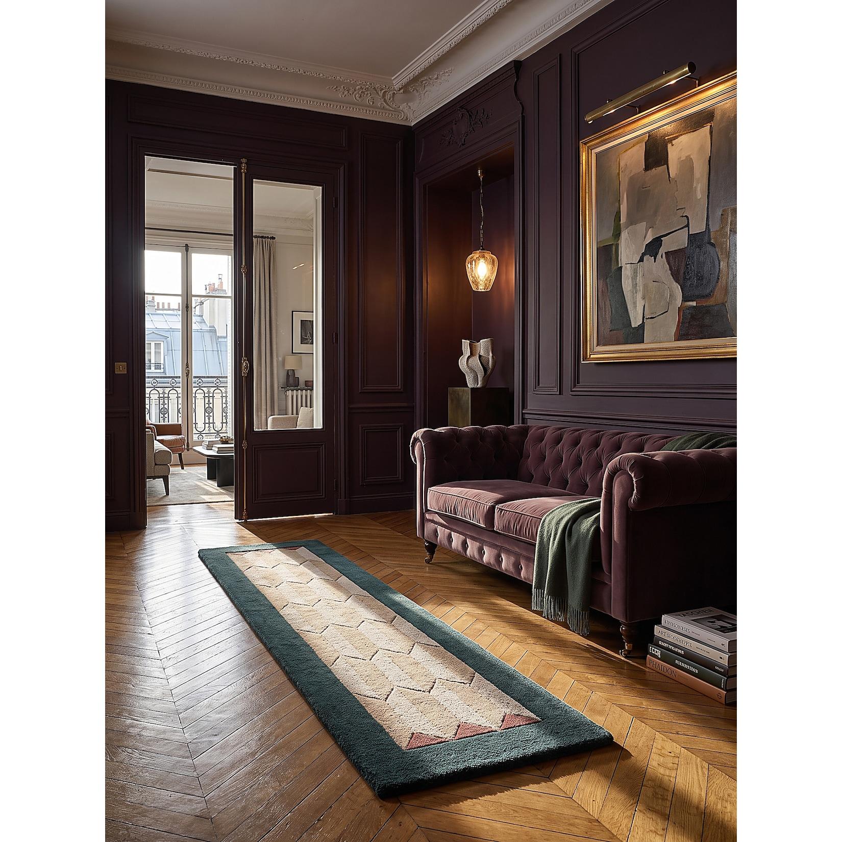 Läufer geometrisch Petrol 60 x 230 cm - DARENT Kadima Design