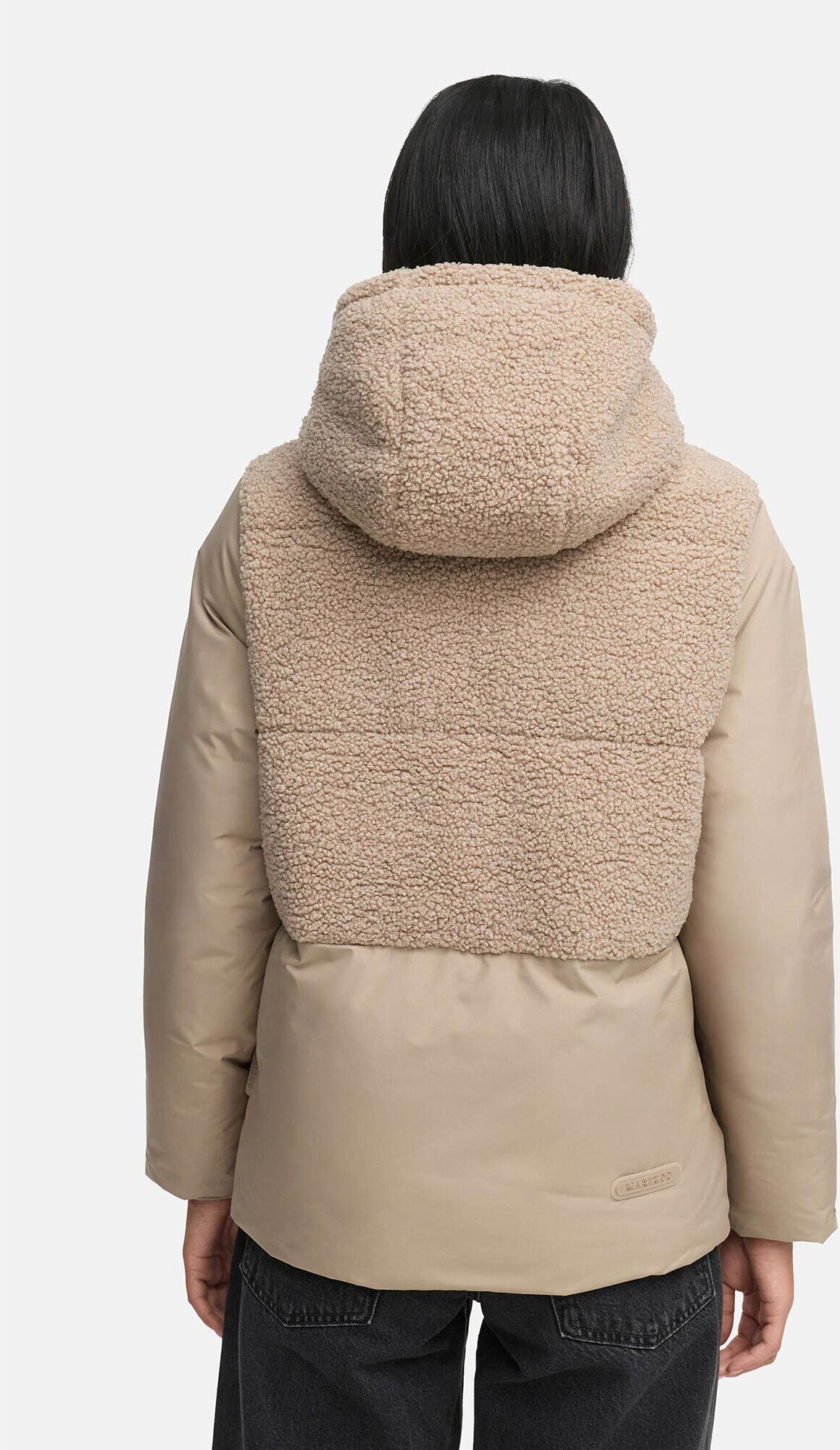 Winterjacke MARIKOO "Marikoo Sheeta Damen Herbst Winter Teddyfell Jacke gefüttert N095", Kinder, Gr. 3XL, grau (light taupe), Obermaterial: 100% Polyester PES., Jacken Winterjacke