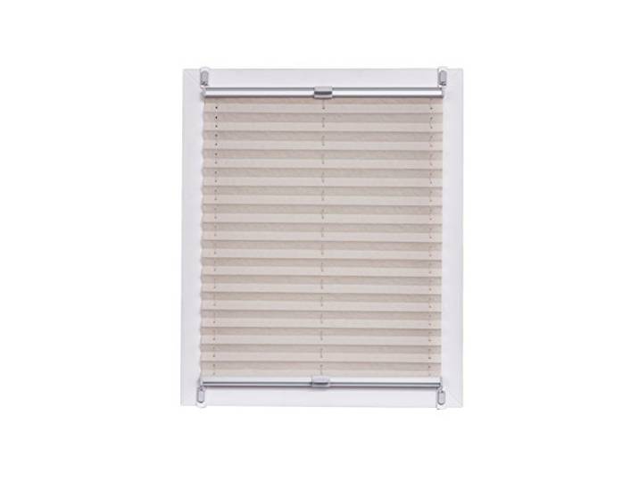Sunlines Plissee Made in Germany, Tageslicht, Echtcrush Klemmfix, Silbergraue Schiene, 55 x 150, Stoff, Natur, 55 x 2.3 x 150 cm