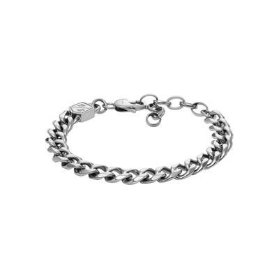 Edelstahlarmband FOSSIL "Schmuck Geschenk Edelstahl JEWELRY BOLD CHAINS", silber (edelstahlfarben), Armbänder, Damen, Edelstahl, Edelstahlarmband