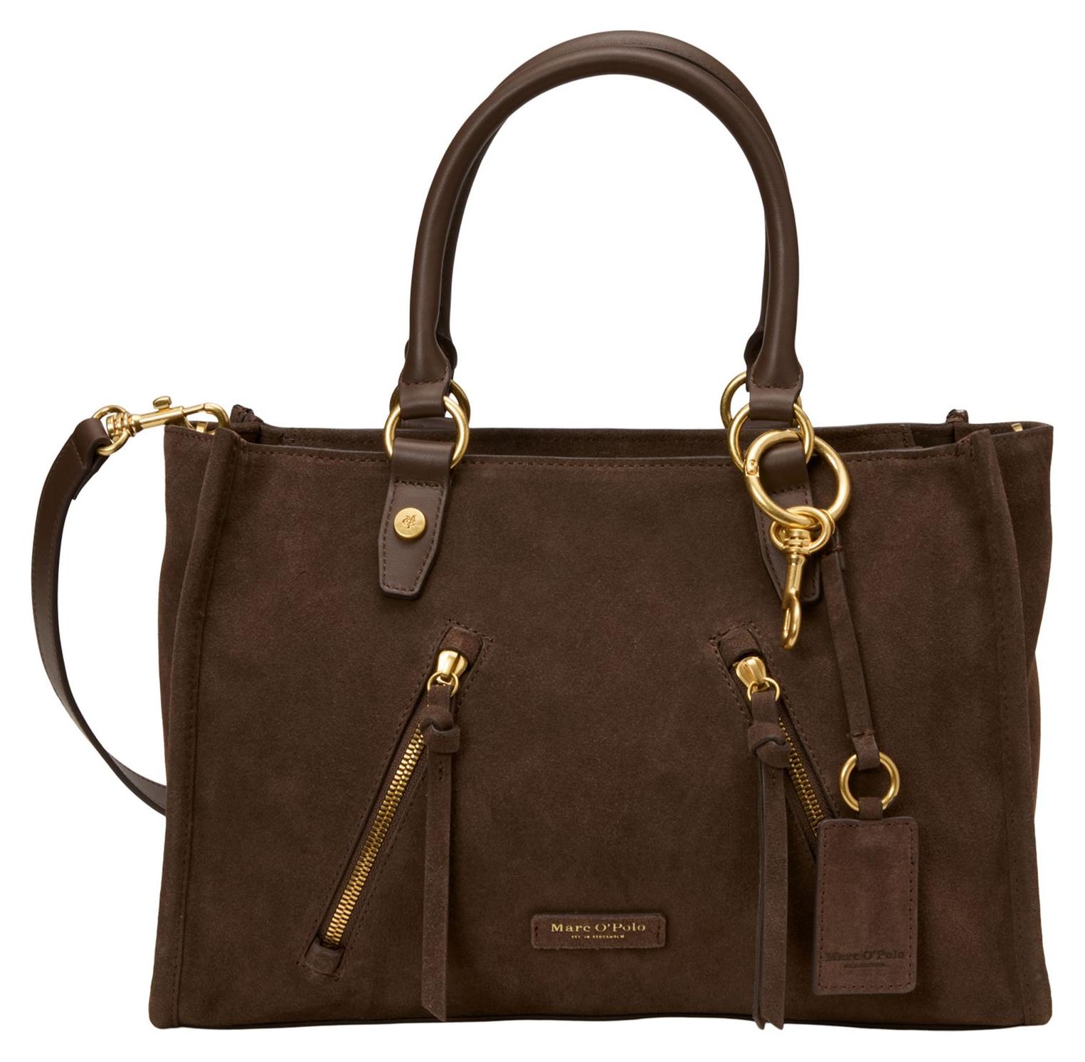 Marc O'Polo Leder Handtasche Umhängetasche Phili Shopper Coffee Brown braun