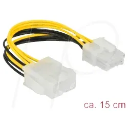 DELOCK 85451 - Kabel Mainboard, 8 Pin EPS Stecker auf 8 Pin EPS Buchse, 15 cm