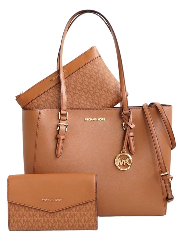 Michael Kors Leder-Schultertasche in Camel - (B)39 x (H)27 x (T)13 cm - onesize