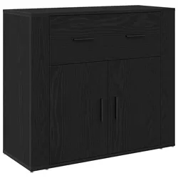 vidaXL Sideboard Schwarz Eiche 80x33x70 cm Holzwerkstoff
