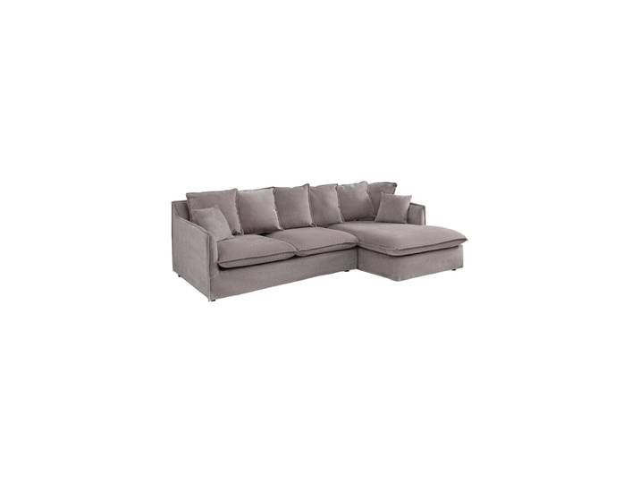Grosses Ecksofa „Lord“ mit abnehmbaren Bezügen Samt Taupe Invicta Interiors